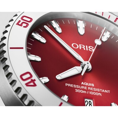 Montre Oris Aquis Date Watermelon Summer Edition Rouge