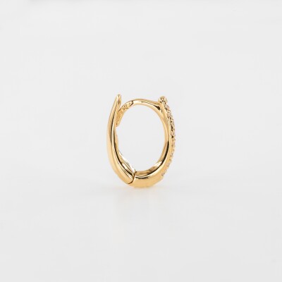 Créoles ovales en or rose et diamants