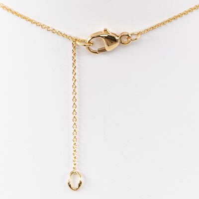 Pendentif sur chaine solitaire or jaune, diamant taille brillant 0.10ct serti clos