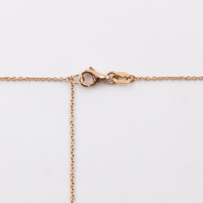 Sautoir en or rose serti de diamants et boucle d'or rose de différentes tailles