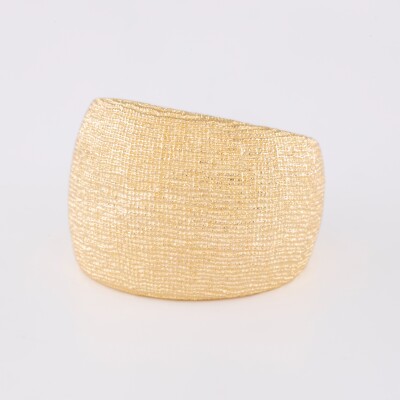 Bague jonc or jaune texturée