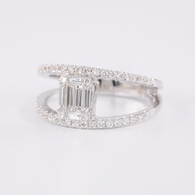 Bague Jazz or blanc & diamants