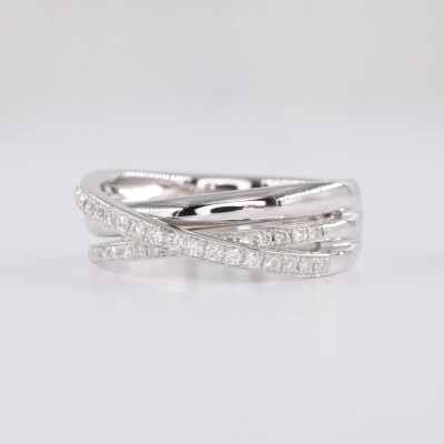 Bague or blanc & diamants  