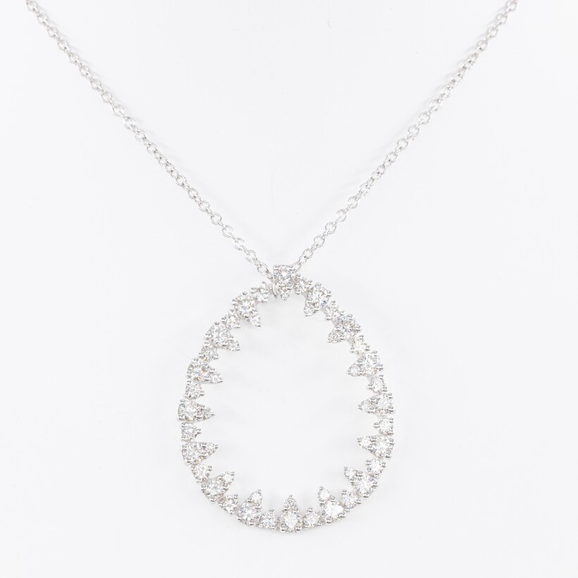 Collier collection Sparkles, motif oval, or blanc 18 carats