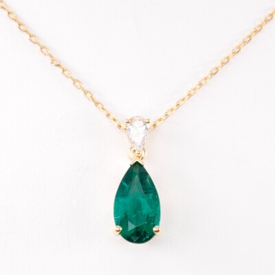 Collier Absolu or jaune, émeraude & diamants