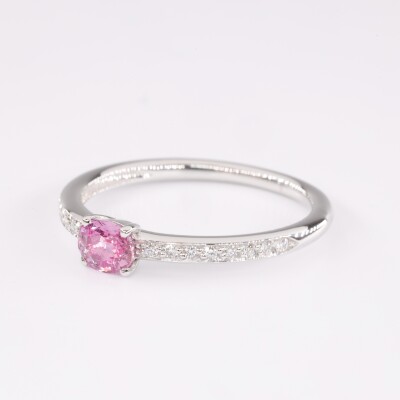 Bague Odette or blanc, saphir & diamants