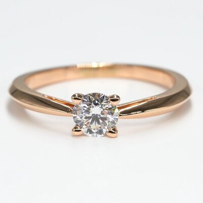 Solitaire Vénus or rose & diamant