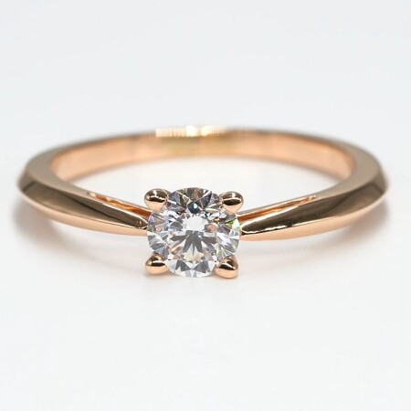 Solitaire en or rose diamant 0.5 Ct