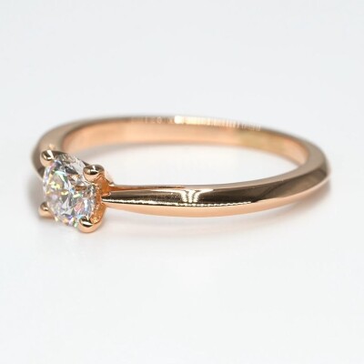 Solitaire Vénus or rose & diamant