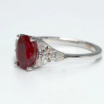 Bague Olympe or blanc, rubis & diamants 