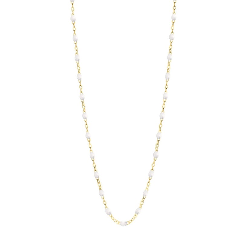 Collier classique gigi en or jaune et résine blanche 50 cm