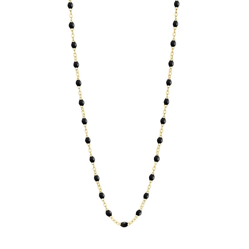 Collier classique gigi en or jaune et resine noire 45cm