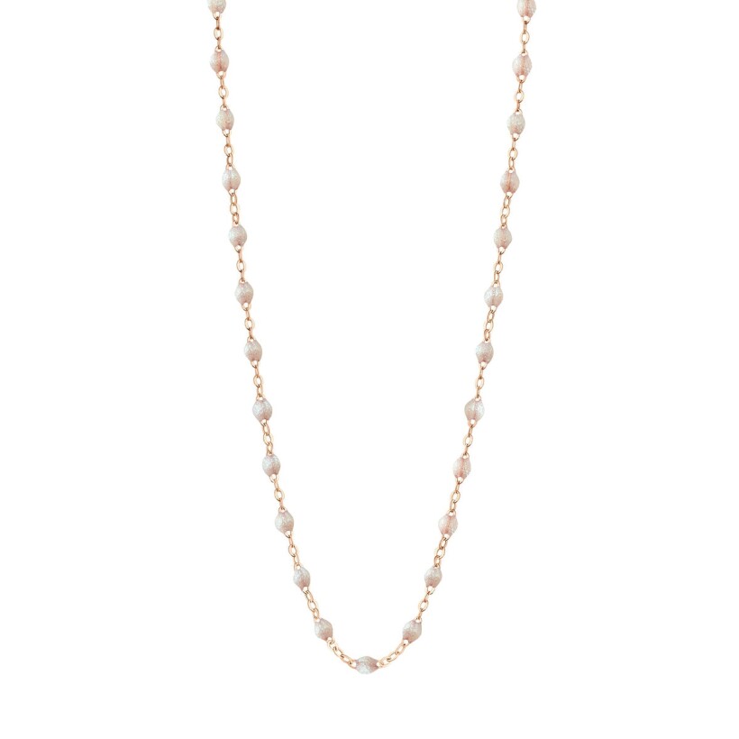 Collier classique gigi en or rose et resine opale 42cm