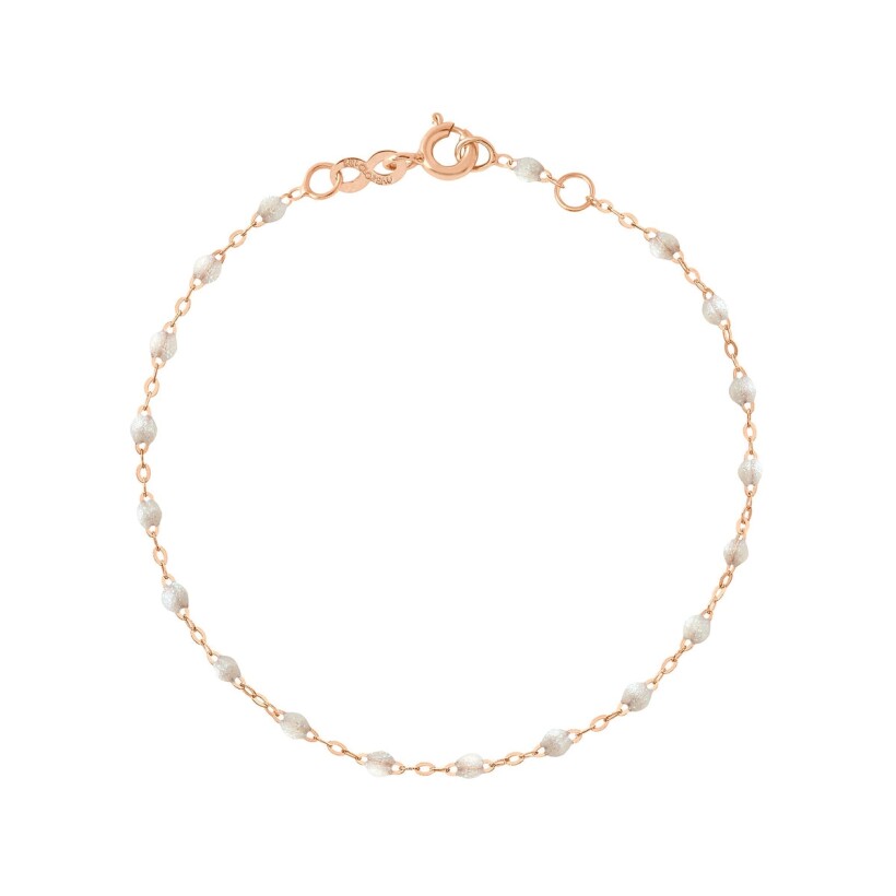 Bracelet gigi classique or rose et resine opale 17cm