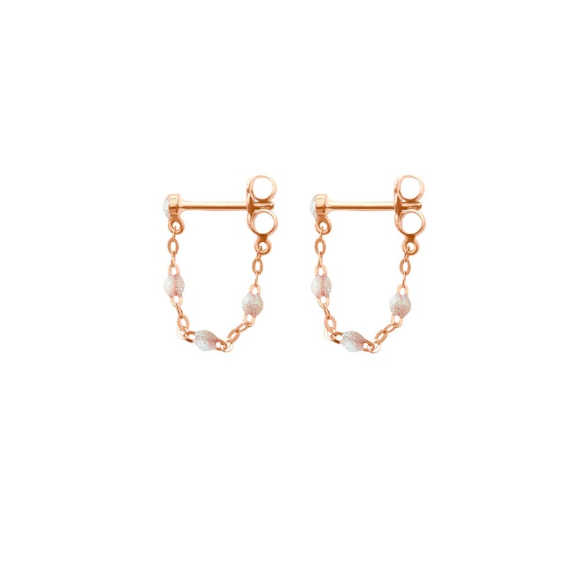 Boucles d\'oreilles or rose et résine