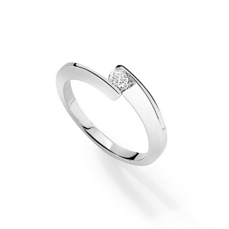 Solitaire en or blanc duo Envol 0.10 Ct