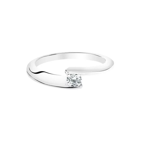 Solitaire en or blanc duo Envol 0.20 Ct