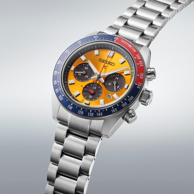 Montre Seiko Prospex Speedtimer "Pogue" Chronograph Quartz Solaire 1969 Ré-interprétation SSC947P1