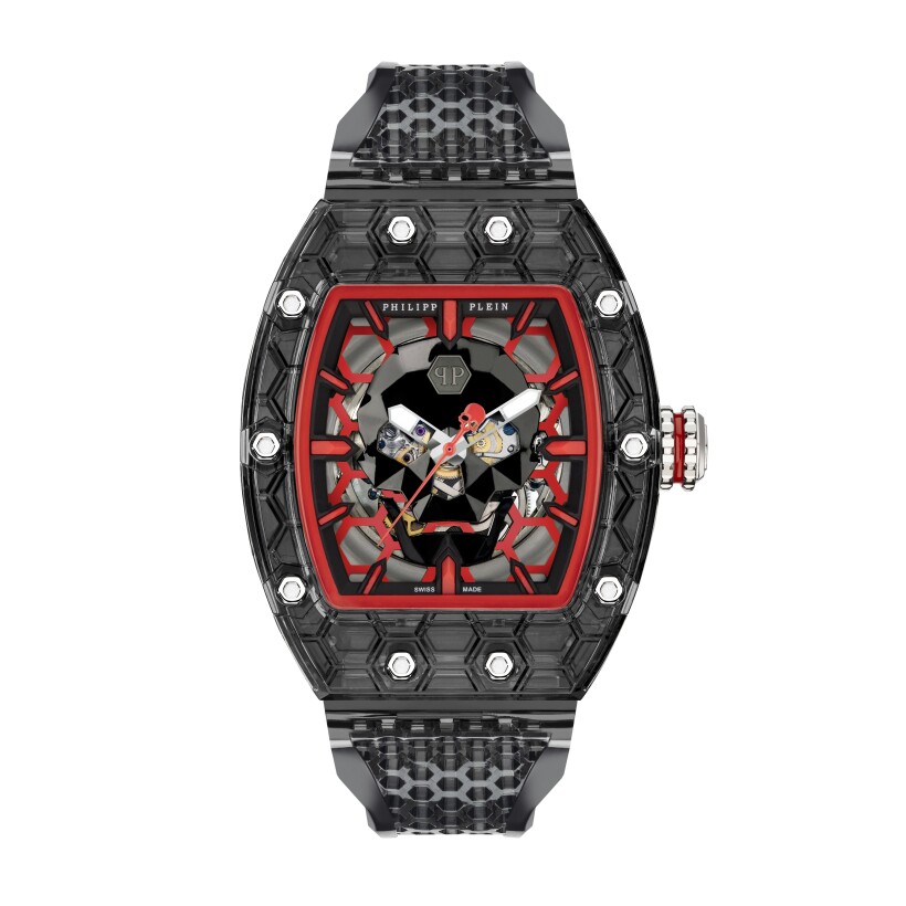 Montre homme crypto king red crystal ghost auto polycarbonate