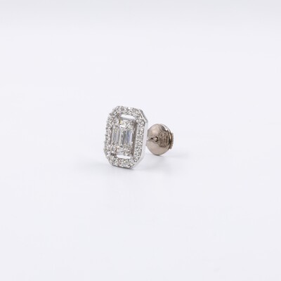 Puces Jazz or blanc & diamants