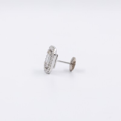 Puces Jazz or blanc & diamants