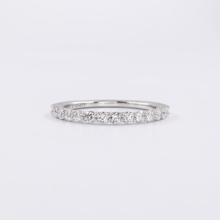 Alliance "Moderne" demi-tour or blanc & diamants 0.50ct