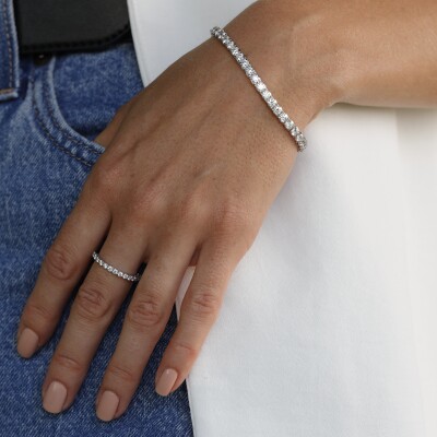 Alliance Moderne demi-tour or blanc & diamants 0,50ct