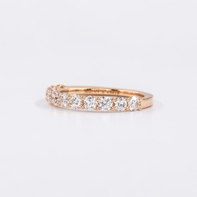 Alliance Moderne demi-tour or rose & diamants 1,10ct