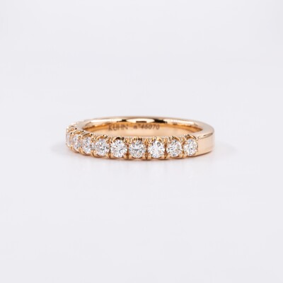 Alliance Elégante demi-tour or rose & diamants