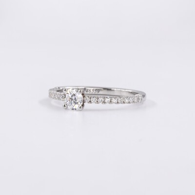 Solitaire Eve or blanc & diamants