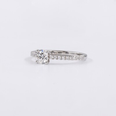 Solitaire Eve or blanc & diamants