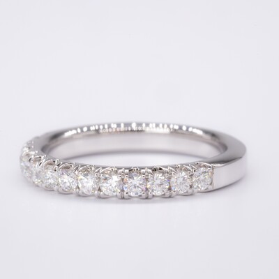 Alliance Elégante demi-tour or blanc & diamants