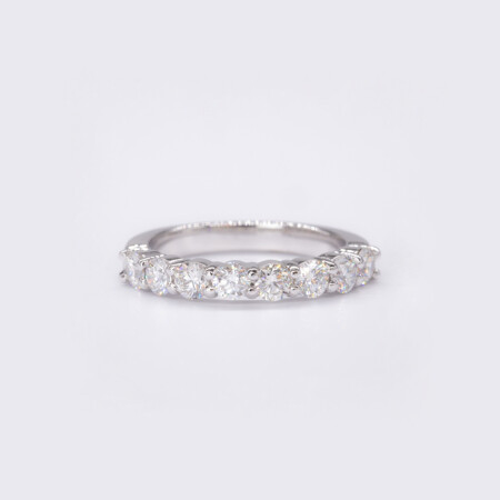 Alliance "Moderne" demi-tour or blanc & diamants 1.36ct