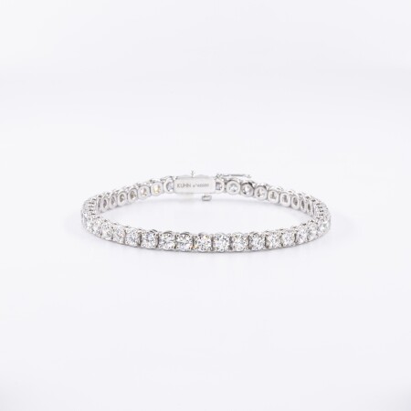 Bracelet rivière or blanc & diamants 7,00ct