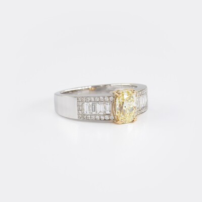 Bague 1930 or blanc & diamants