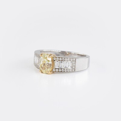 Bague 1930 or blanc & diamants