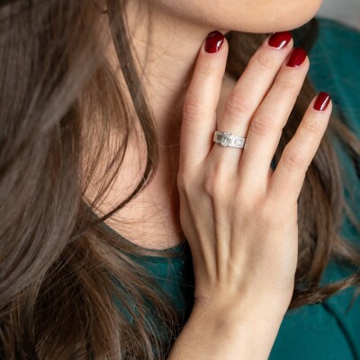 Bague 1930 or blanc & diamants