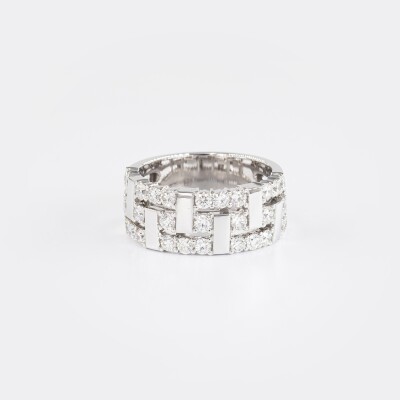 Bague Labyrinthe or blanc & diamants