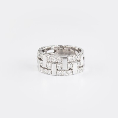 Bague Labyrinthe or blanc & diamants