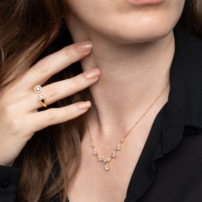 Collier Babylone or jaune & diamants