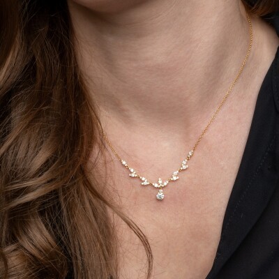 Collier Babylone or jaune & diamants