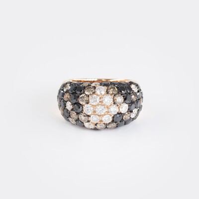 Bague jonc Crépuscule or rose & diamants