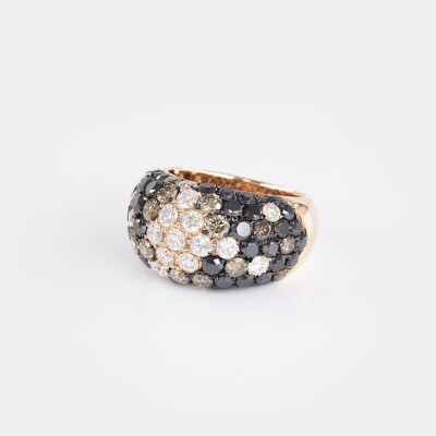 Bague jonc Crépuscule or rose & diamants