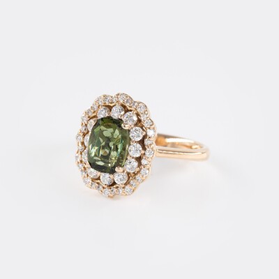 Bague Chambord or rose, tourmaline & diamants