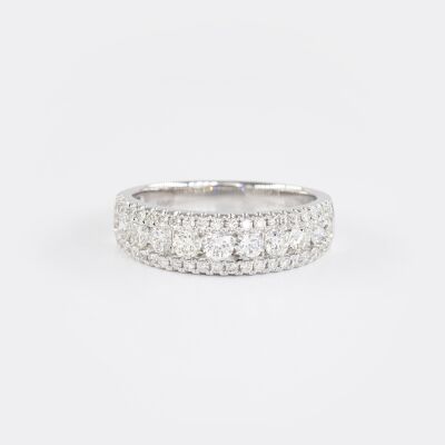 Bague Chantilly or blanc & diamants
