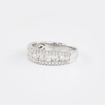Bague Chantilly or blanc & diamants