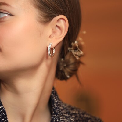 Créoles Chantilly or blanc & diamants