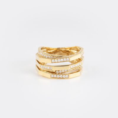 Bague Écho or jaune & diamants