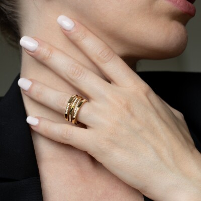 Bague Echo or jaune & diamants