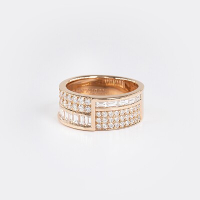 Bague Manhattan or rose & diamants